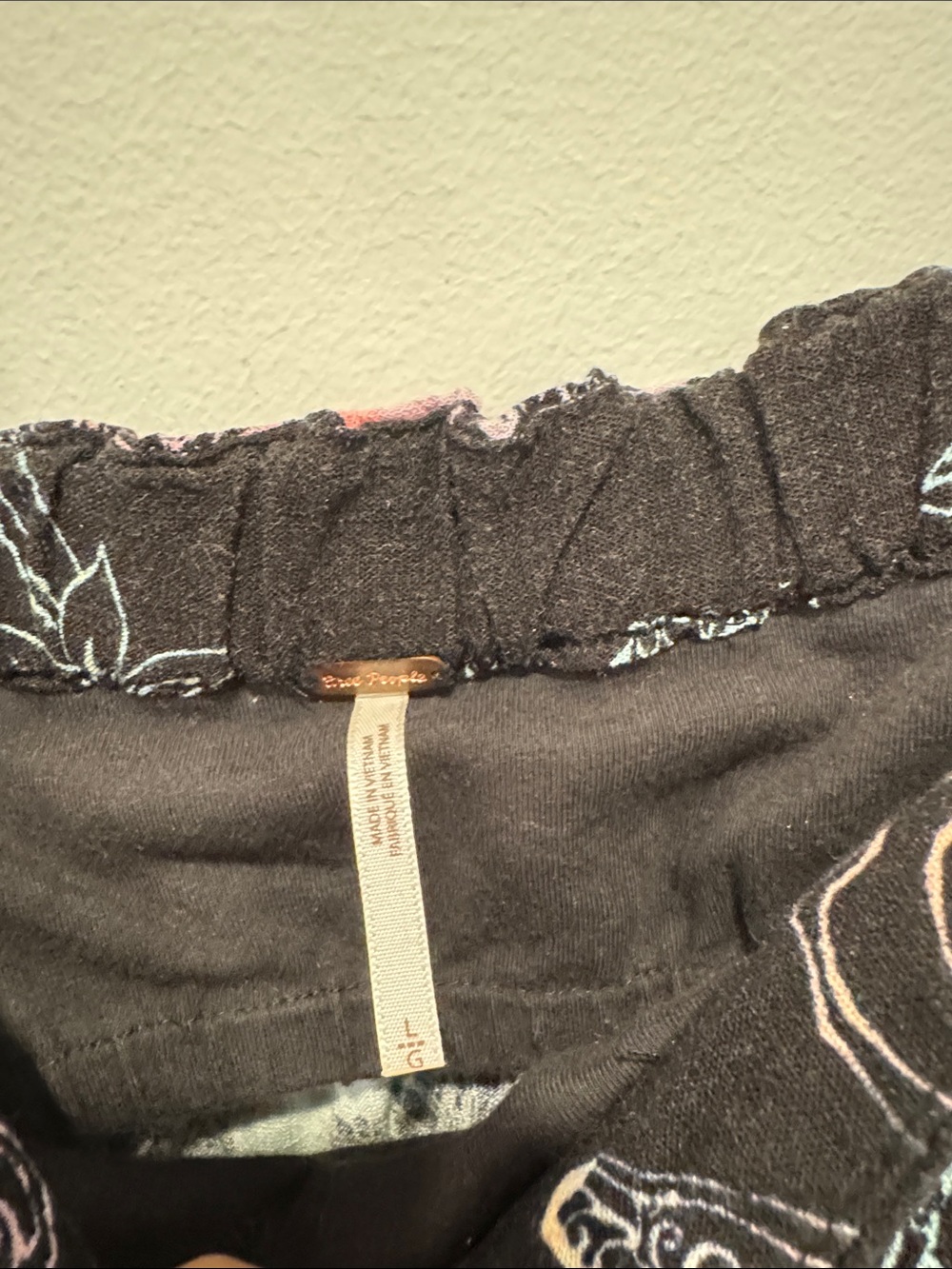 Free People Black Floral Off-Shoulder Cami with Pastel Accents - Picture 2 of 5